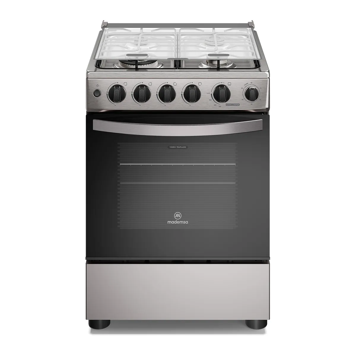 MADEMSA - Cocina a Gas 4 Platos Horno Vapor y Triple Llama FM4SSC Inox