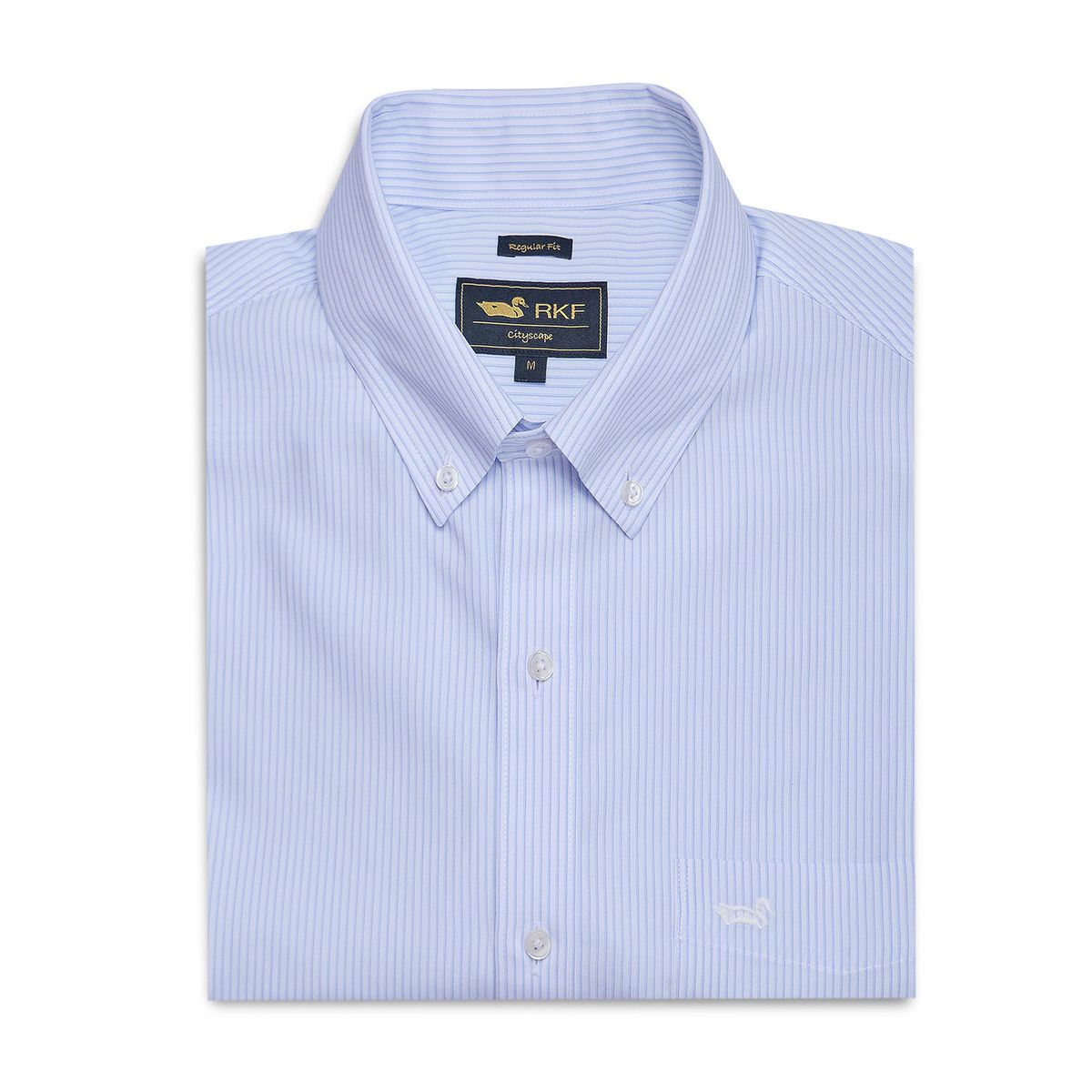 ROCKFORD - Camisa Cuello Button-Down Hombre Wf Celeste rayas ROCKFORD