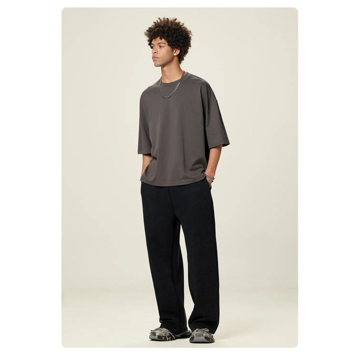 TIOZONEY - Camisa de manga corta para hombre - Gris