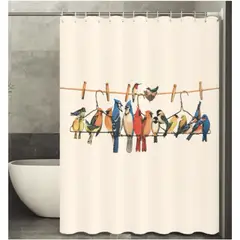 COMPRAPO - Cortina Baño Impermeable Encuentro de aves más 12 Ganchos de regalo