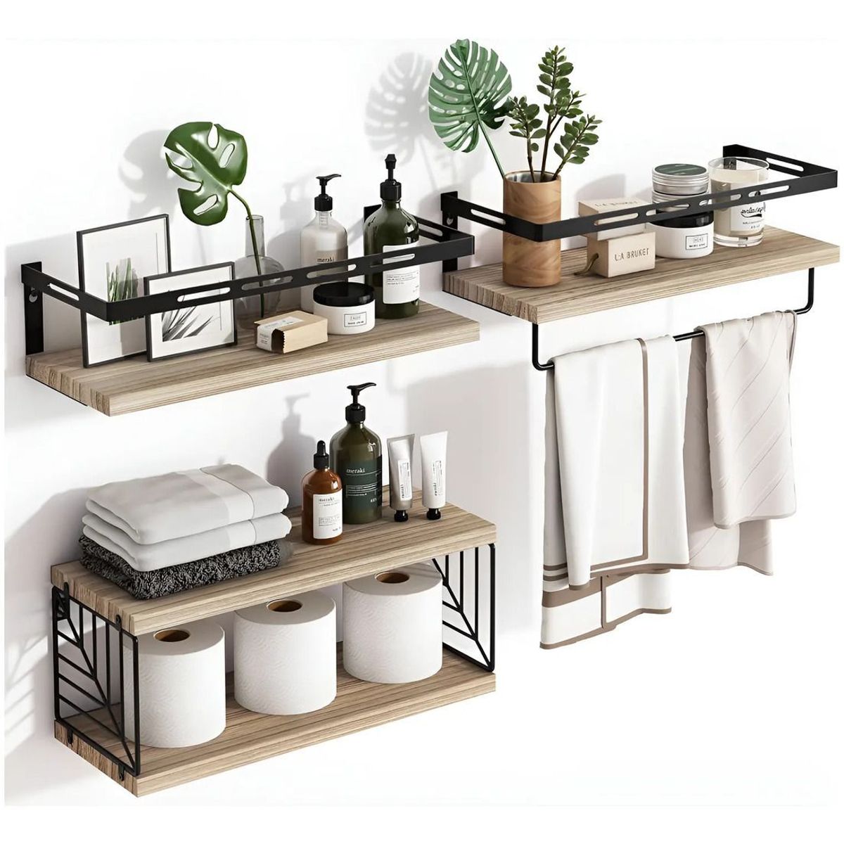 EVERSO - Kit Repisas Flotantes De Pared Estante Organizador Baño
