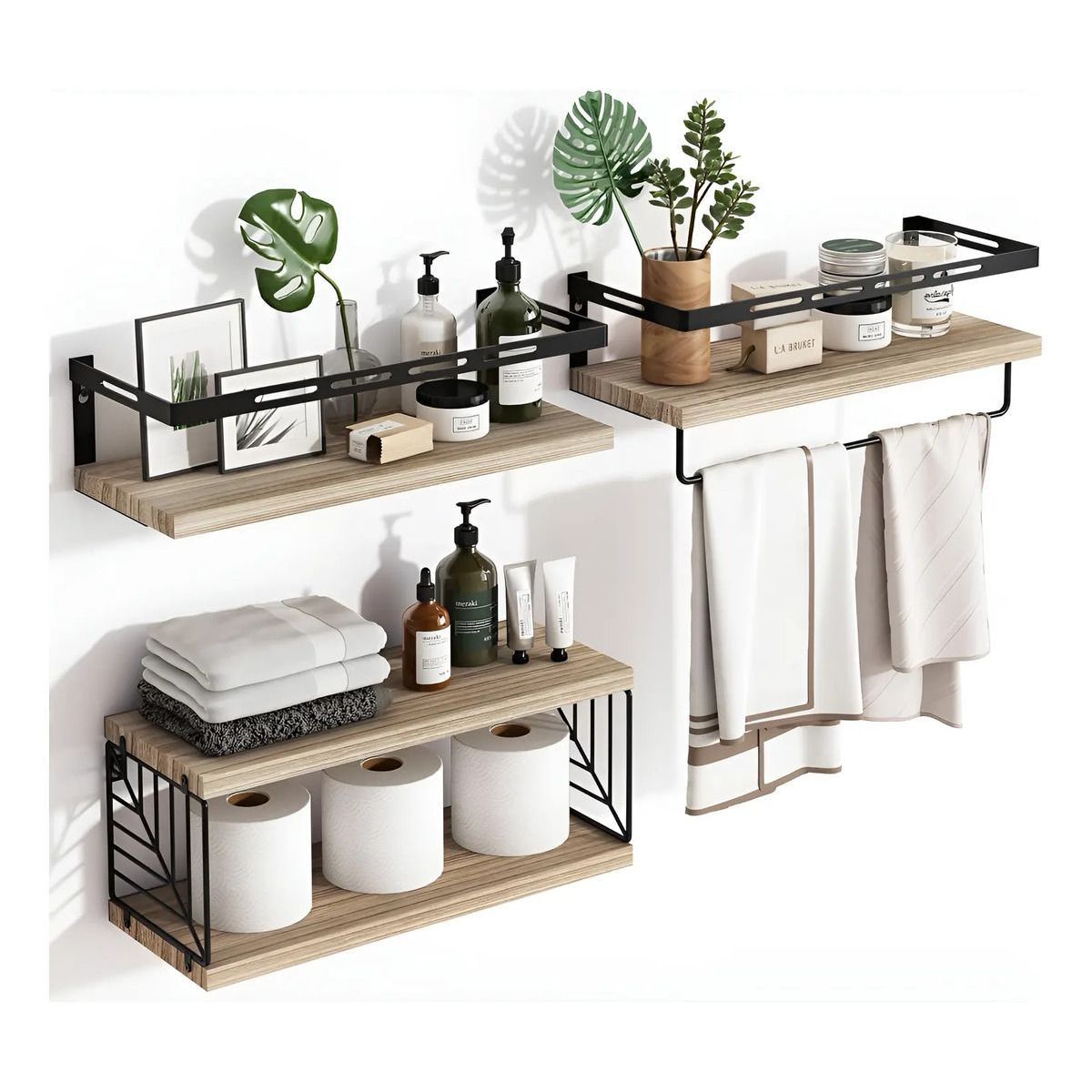EVERSO - Kit Repisas Flotantes De Pared Estante Organizador Baño