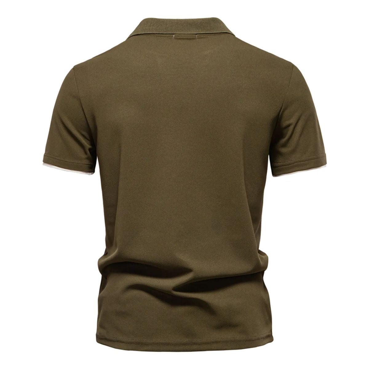 TIOZONEY - Polo de cuello en V para hombre-Verde