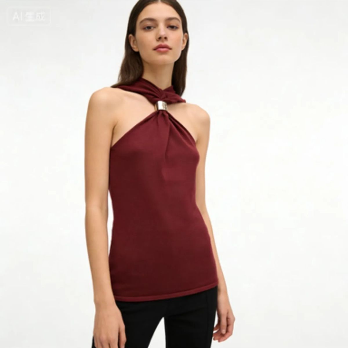 TIOZONEY - Polera Sin Mangas Mujer - Rojo