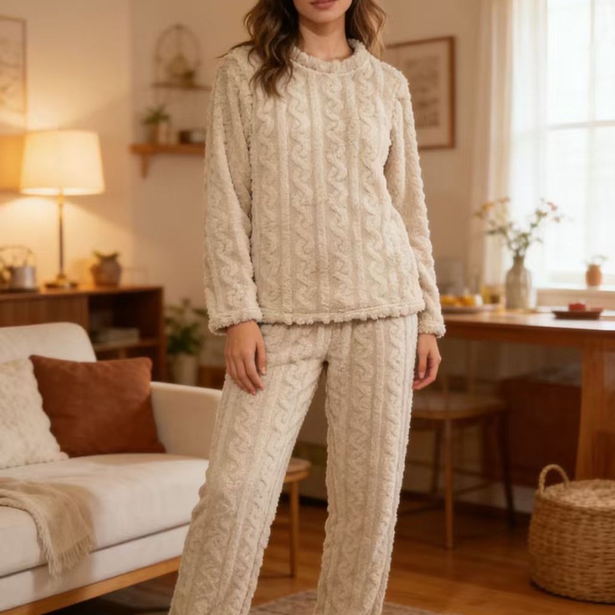 OEM - Pijama Trenzada felpa calentita otoño invierno STANDAR