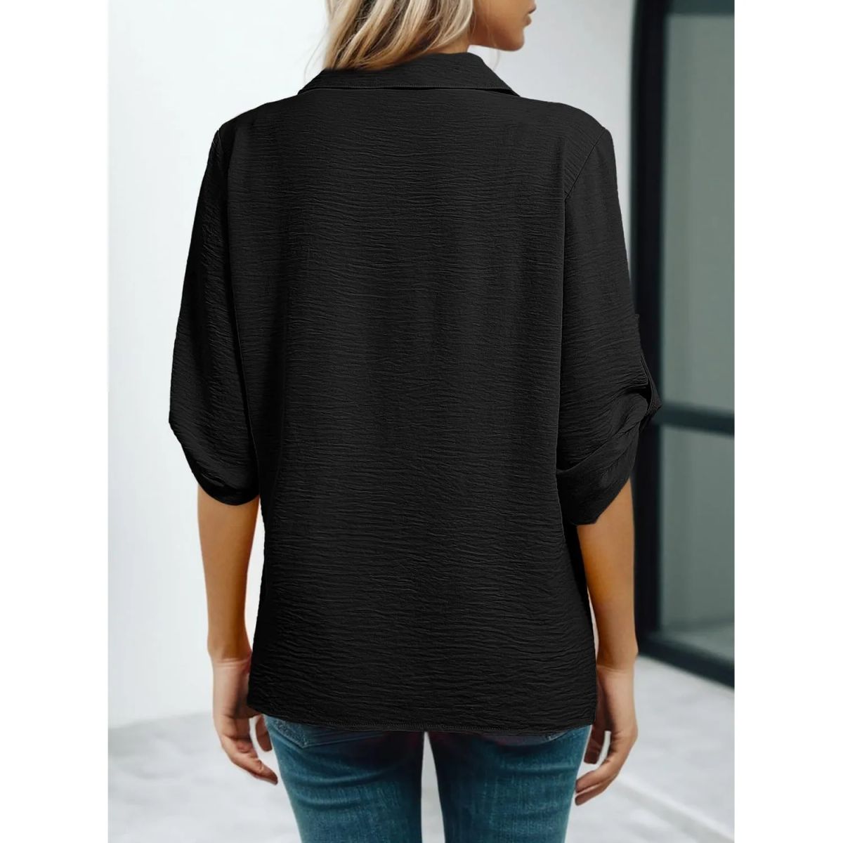 TIOZONEY - Blusa versátil de manga tres cuartos para mujer