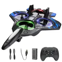 GENERICO - Juguete Avión de combate Dron 360 ° control remoto de luces LED