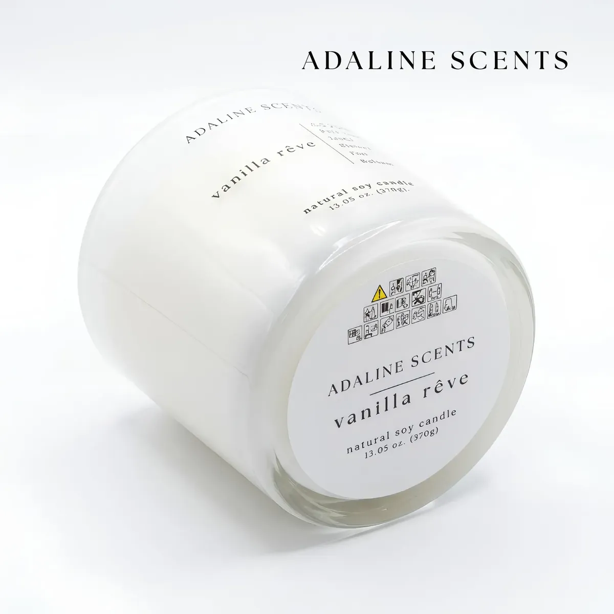 Vela Aromática Soja Vanilla Rêve 370 g Aroma Duradero Kiosclub, marca ADALINE - Foto Principal