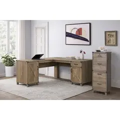 MSA MUEBLES SANTA ANA - Estación de Trabajo + Kardex 4 Cajones Rustik OAK Line