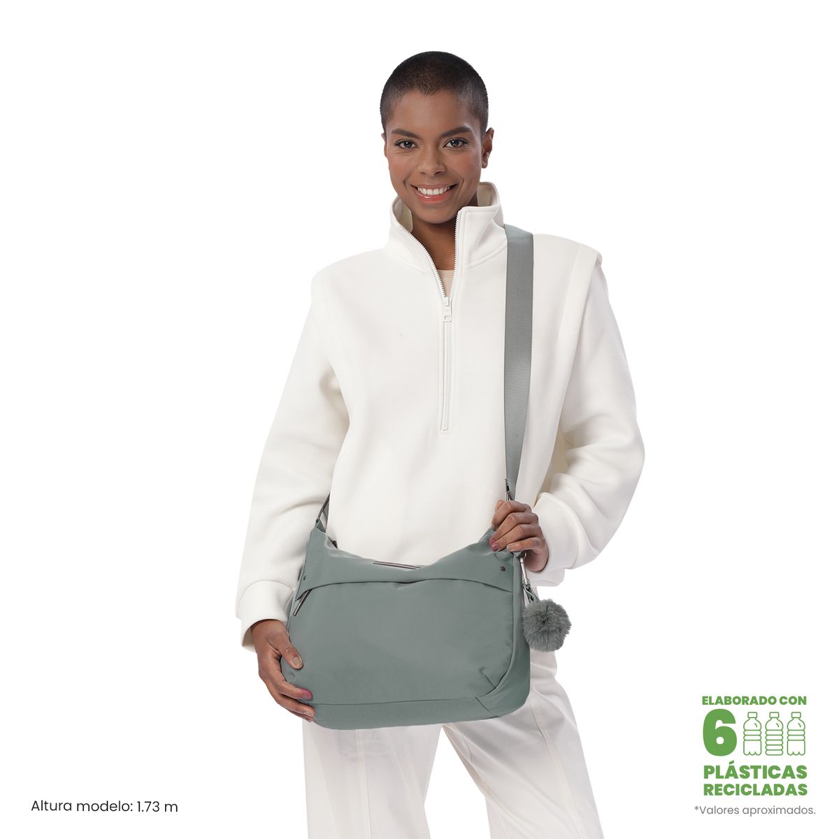 TOTTO - Bolso para Mujer Adelaide 1 2.0 tipo Crossbody Mediano Verde