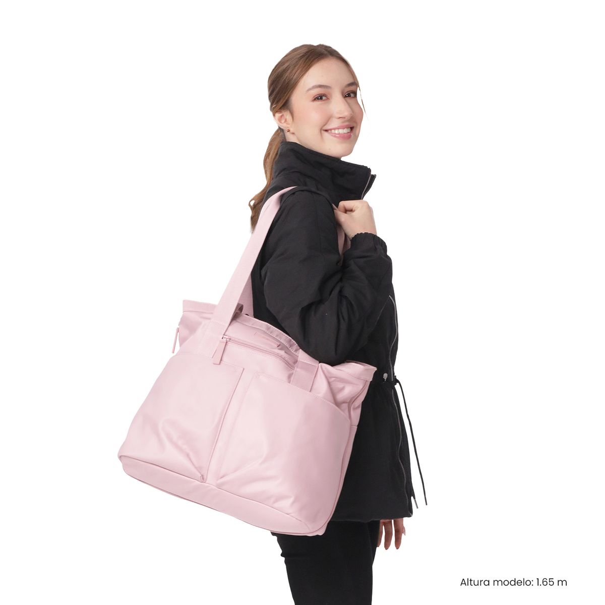 TOTTO - Shopping Bag Grande para Mujer Cresa Porta PC 14 Rosado