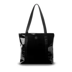 TOTTO - Tote Bag para Mujer Mixi Sha Acabado Charol Mediano Negro