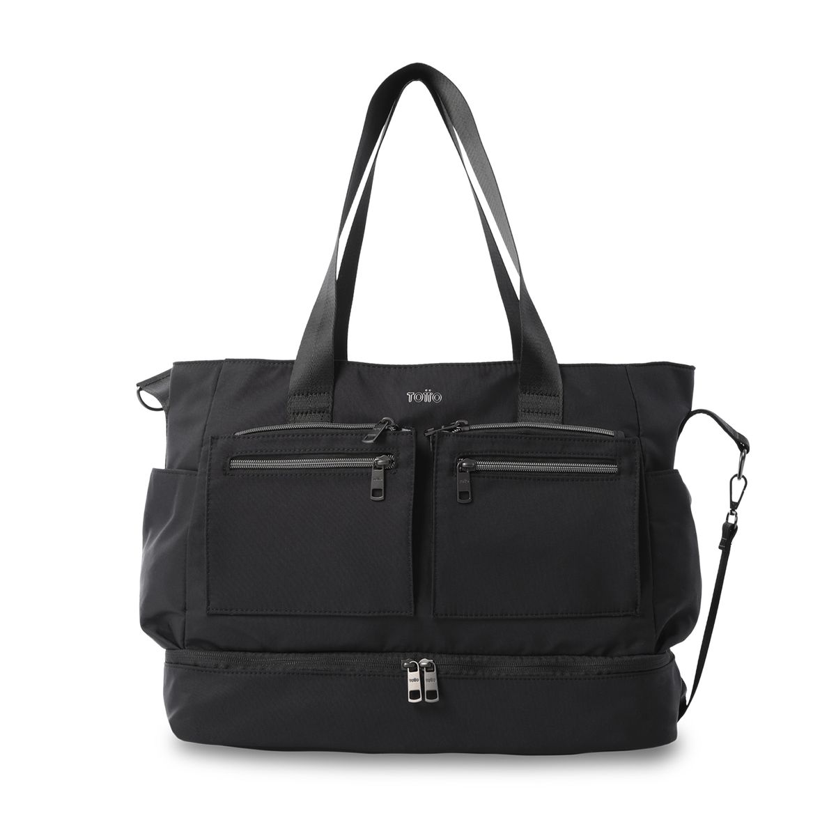 TOTTO - Bolso para Mujer Maxi Tote Grande Porta PC 16 Negro