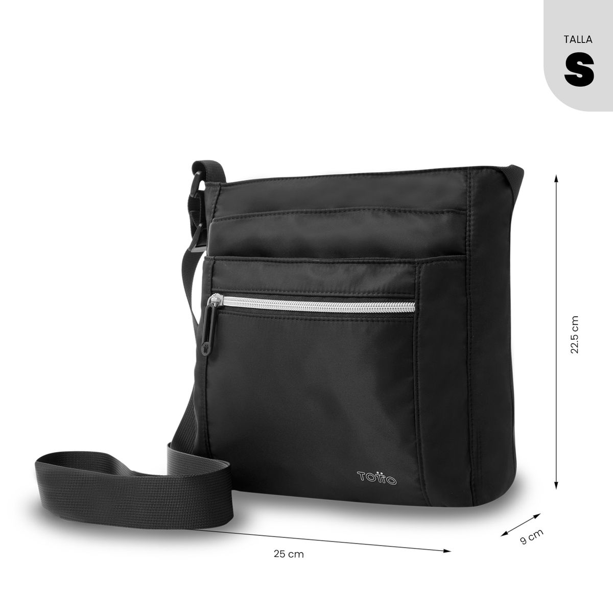 TOTTO - Bolso para Mujer Supiori tipo Crossbody Pequeño Negro