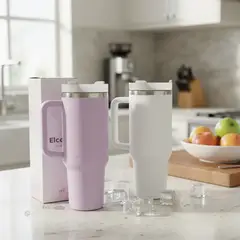 GENERICO - Vaso Térmico 1200ml Acero Inoxidable Con Asa Y Bombilla