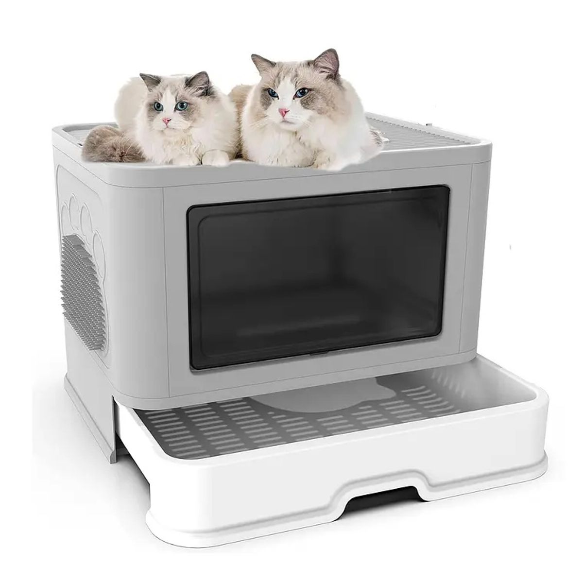 GENERICO - Arenero Cerrado Gatos Cúpula Baño Sanitario Xl Base Móvil
