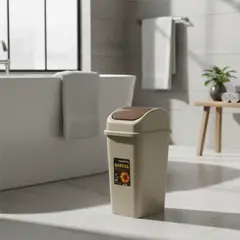 GENERICO - Basurero Plástico Rectangular Con Tapa Vaivén 39cmx19cm