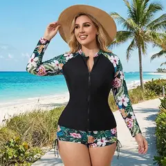 PUREPOWER - Trajes de Baño Manga Larga de Protección Solar UPF50 con Cremallera para Deportivo Mujer Surf Playa
