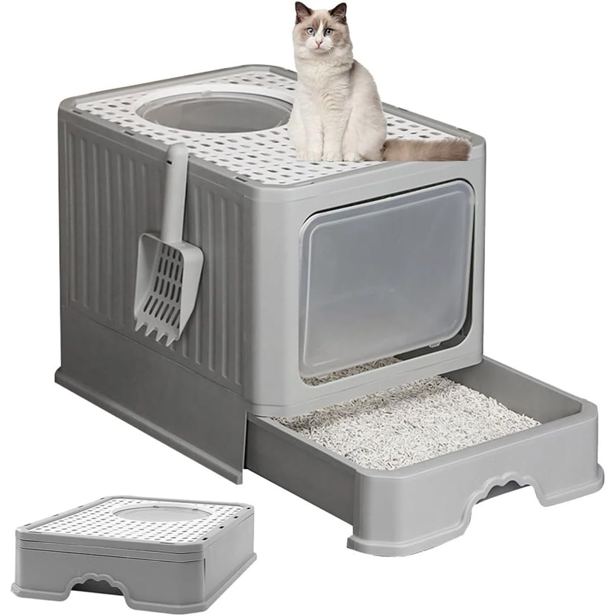 GENERICO - Arenero Gato Cerrado Baño Sanitario con Tapa y Pala