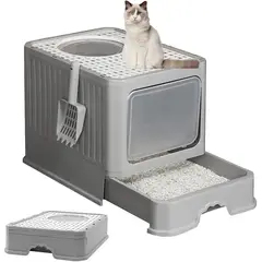 GENERICO - Arenero Gato Cerrado Baño Sanitario con Tapa y Pala