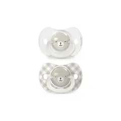SUAVINEX - Pack de 2 Chupetes Fisiológicos Nocturnos Wild - 6-18 meses - Gris -