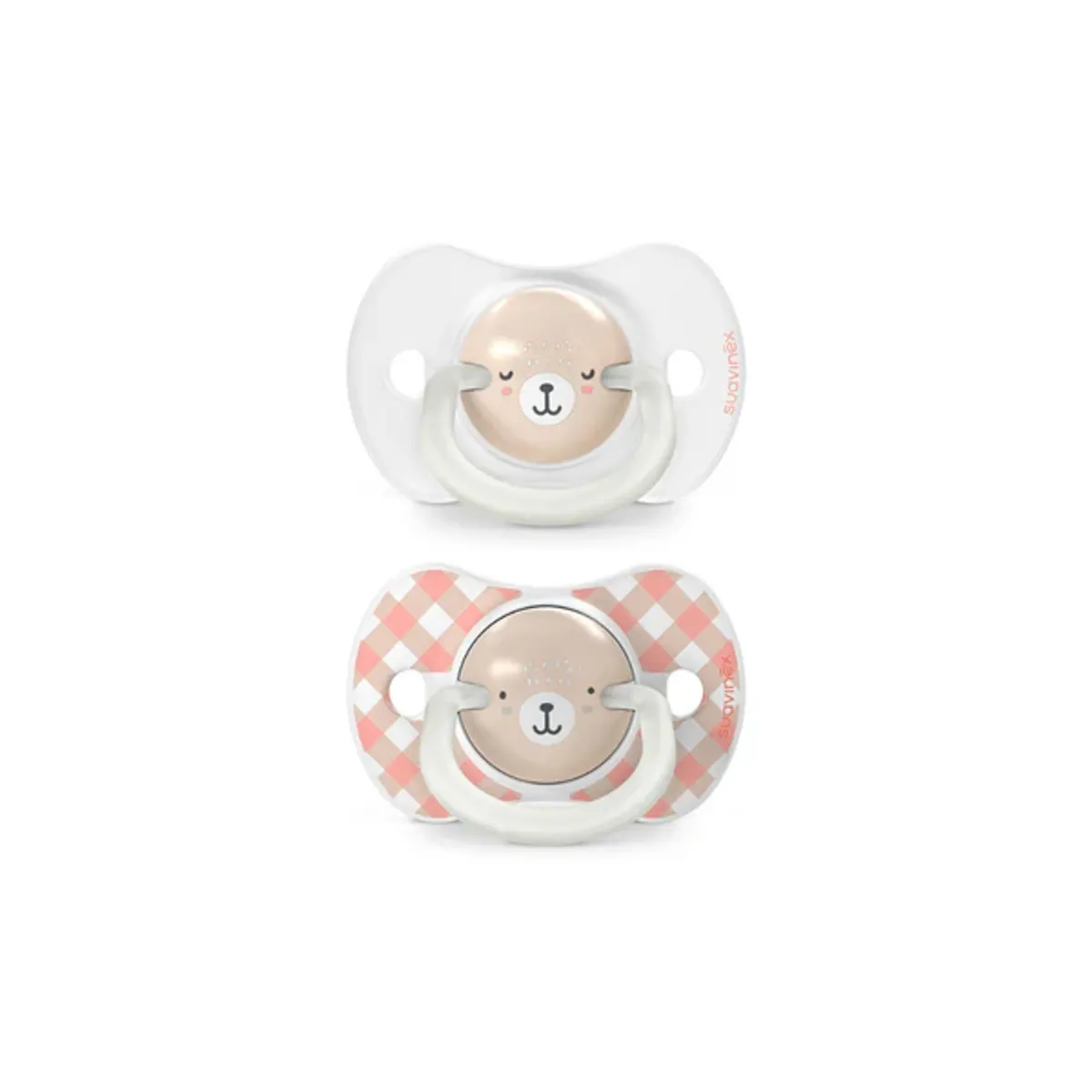 SUAVINEX - Pack de 2 Chupetes Fisiológicos Nocturnos Wild - 0-6 meses -Rosa - Suavinex