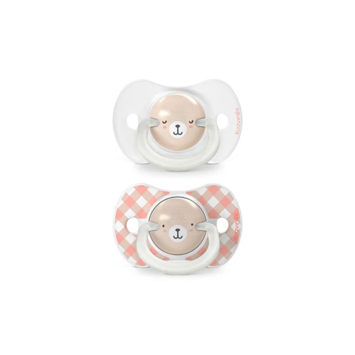 SUAVINEX - Pack de 2 Chupetes Fisiológicos Nocturnos Wild - 6-18 meses - Rosa - Suavinex