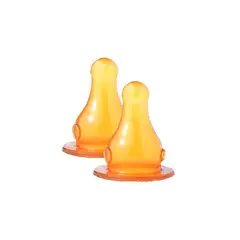 SUAVINEX - Pack de 2 Repuestos de Tetina Redonda de Látex - Flujo Variable +0 -