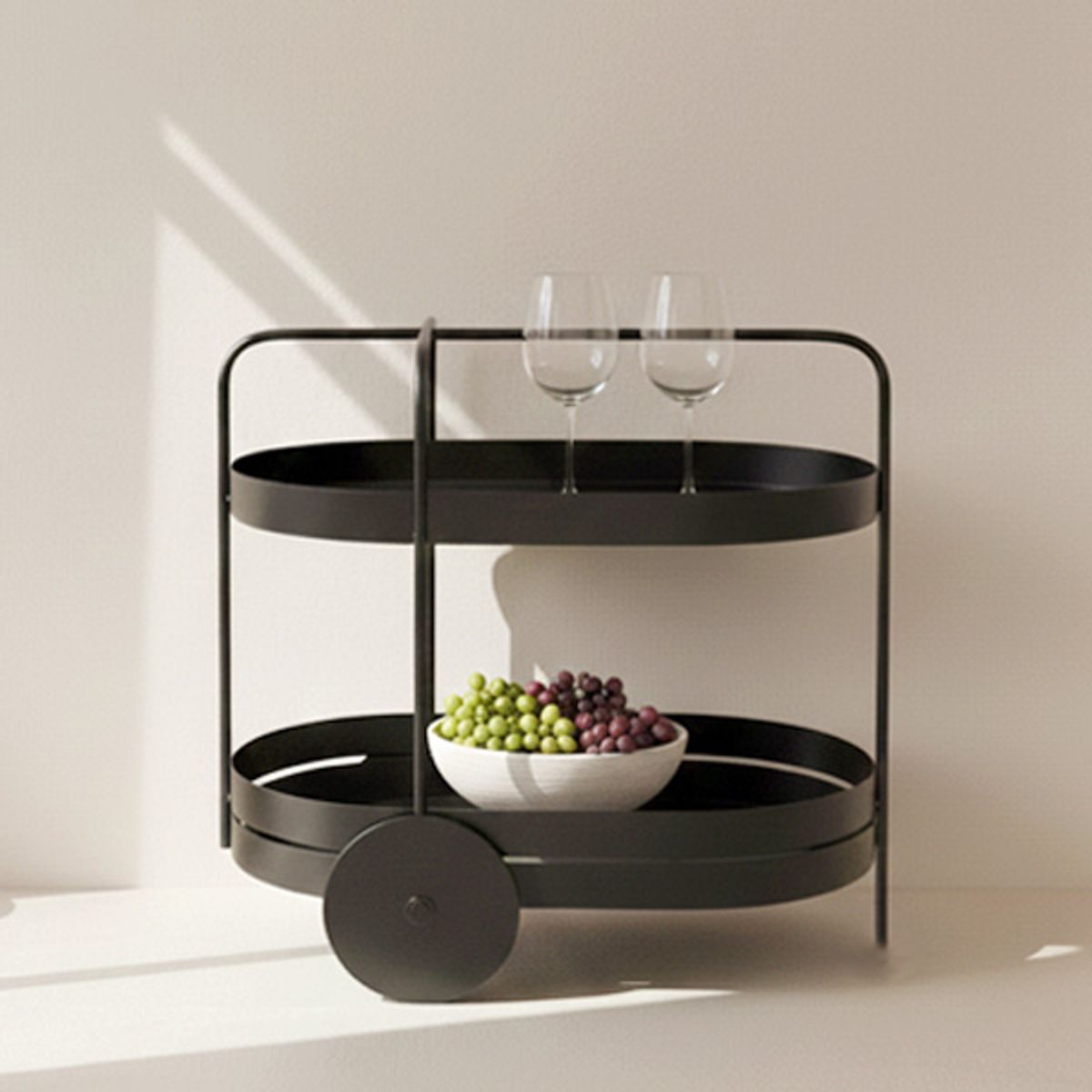 LIVING MARKET - Carro Bar Organizador Metálico Vinstra 77x47x70 Hecho a mano
