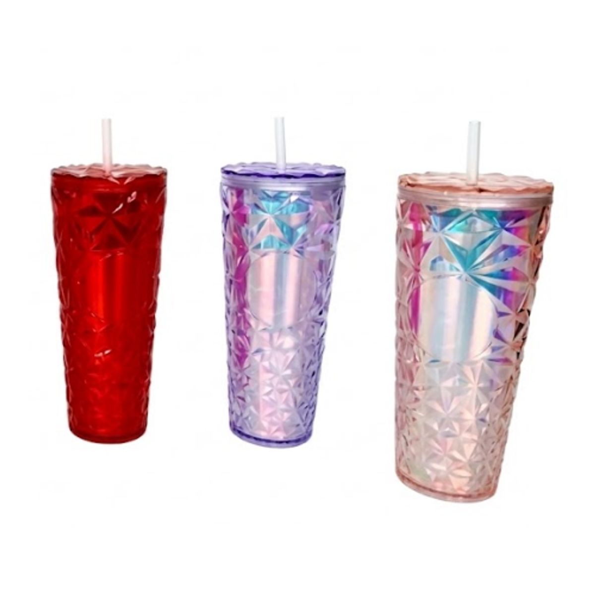GENERICO - Vaso Térmico Prisma Diamond 710ml - Doble Pared Acrílica con Sorbete