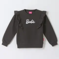 BARBIE - Polerón Cerrado Niña Vuelos Gris