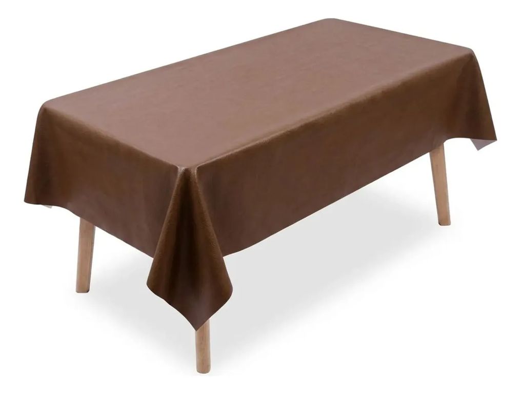 Mantel De Hule Mesa Rectangular Diseno Liso 140x180cm - Marron