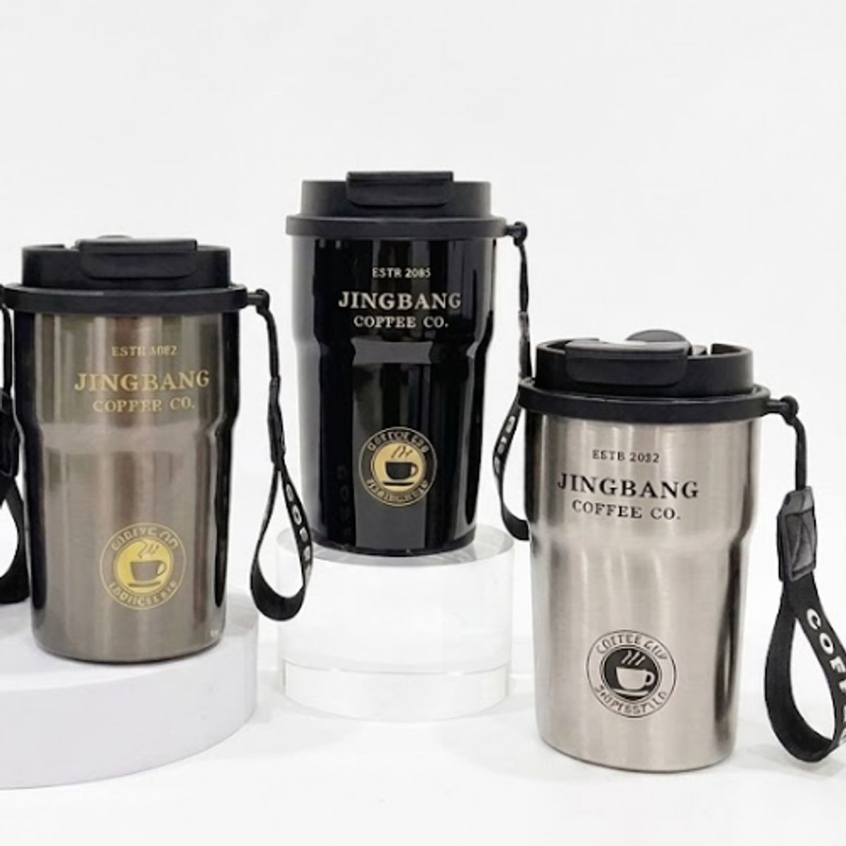 GENERICO - Vaso Térmico Coffee - Acero Inoxidable Doble Pared con Correa Ajustable -  500ml