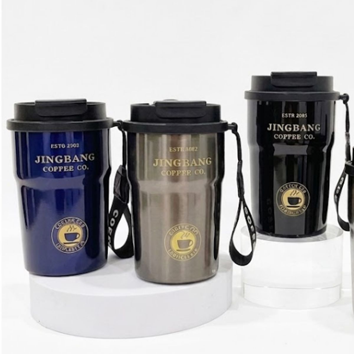 GENERICO - Vaso Térmico Coffee - Acero Inoxidable Doble Pared con Correa Ajustable -  500ml