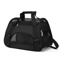 GENERICO - Bolso Transportador Respirable Mascotas Pequeñas en Negro