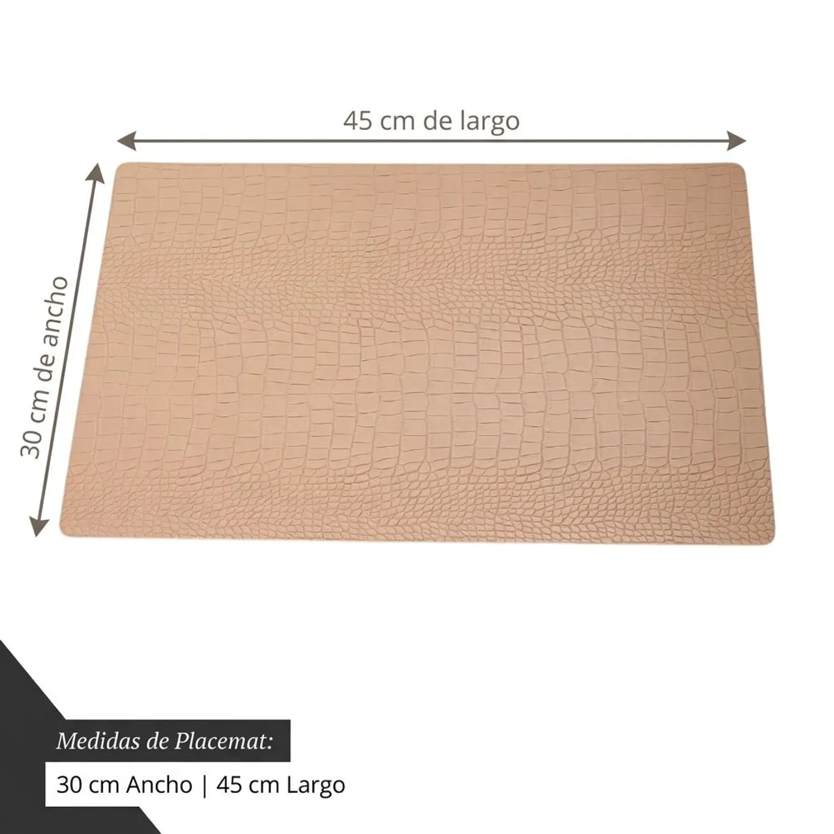 GENERICO - Set 6 Individuales De Mesa Pack 6 Cuero Sintetico 40cm