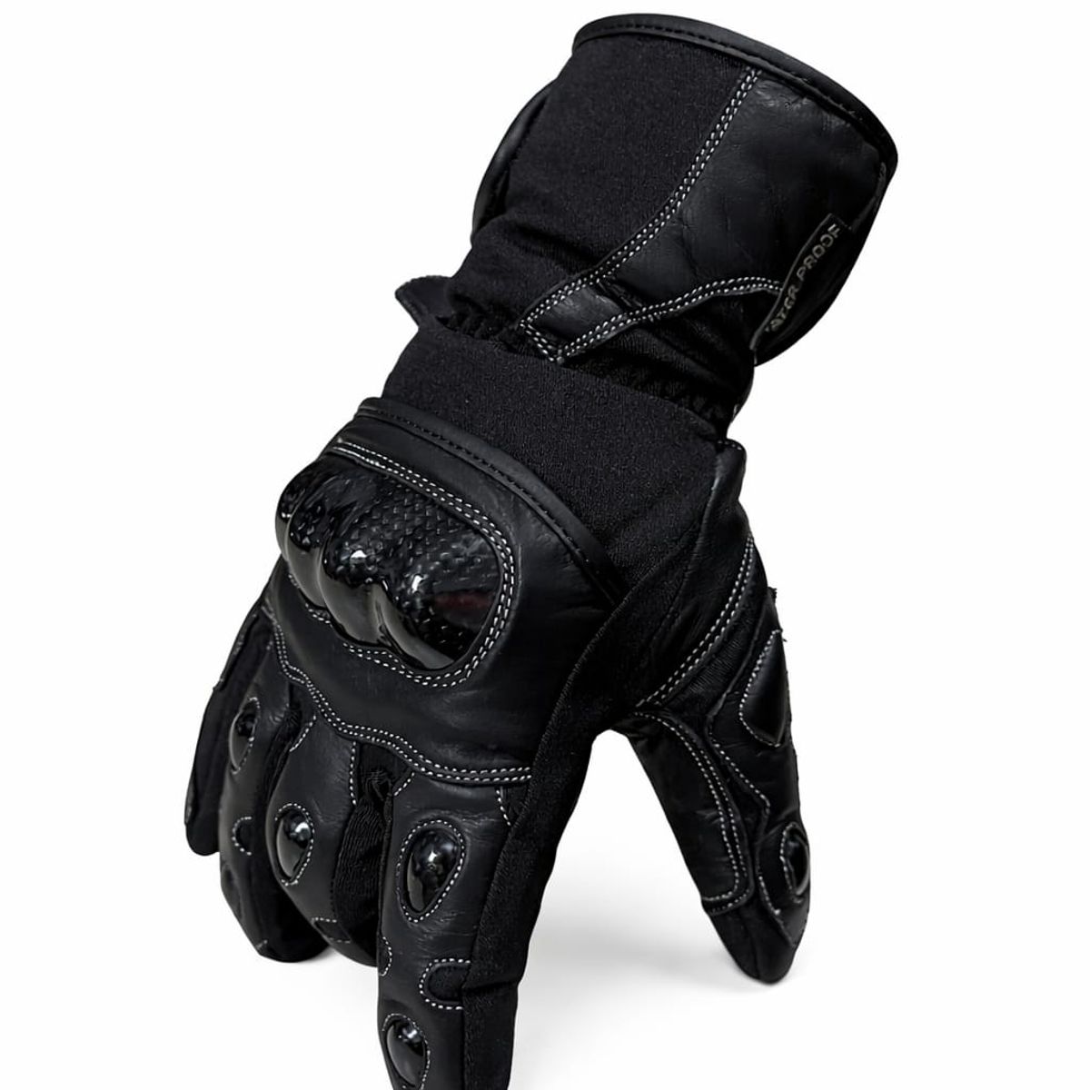 GENERICO - Guantes para Moto Largos Cuero L
