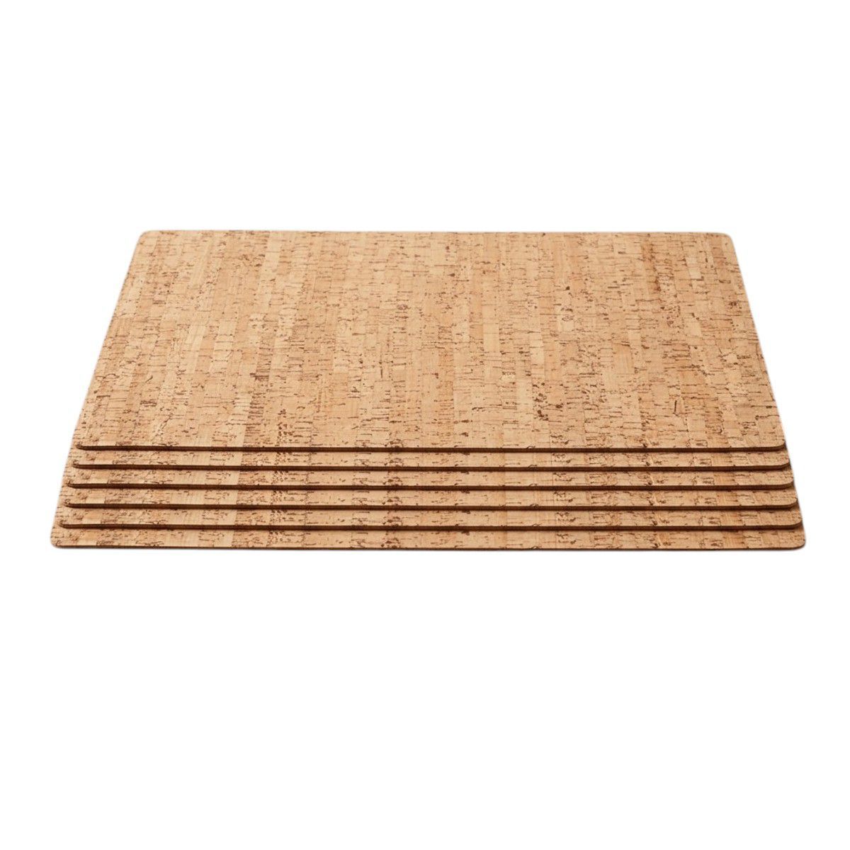 GENERICO - Set 6 Individuales De Mesa Pack 6 Rectangular Madera