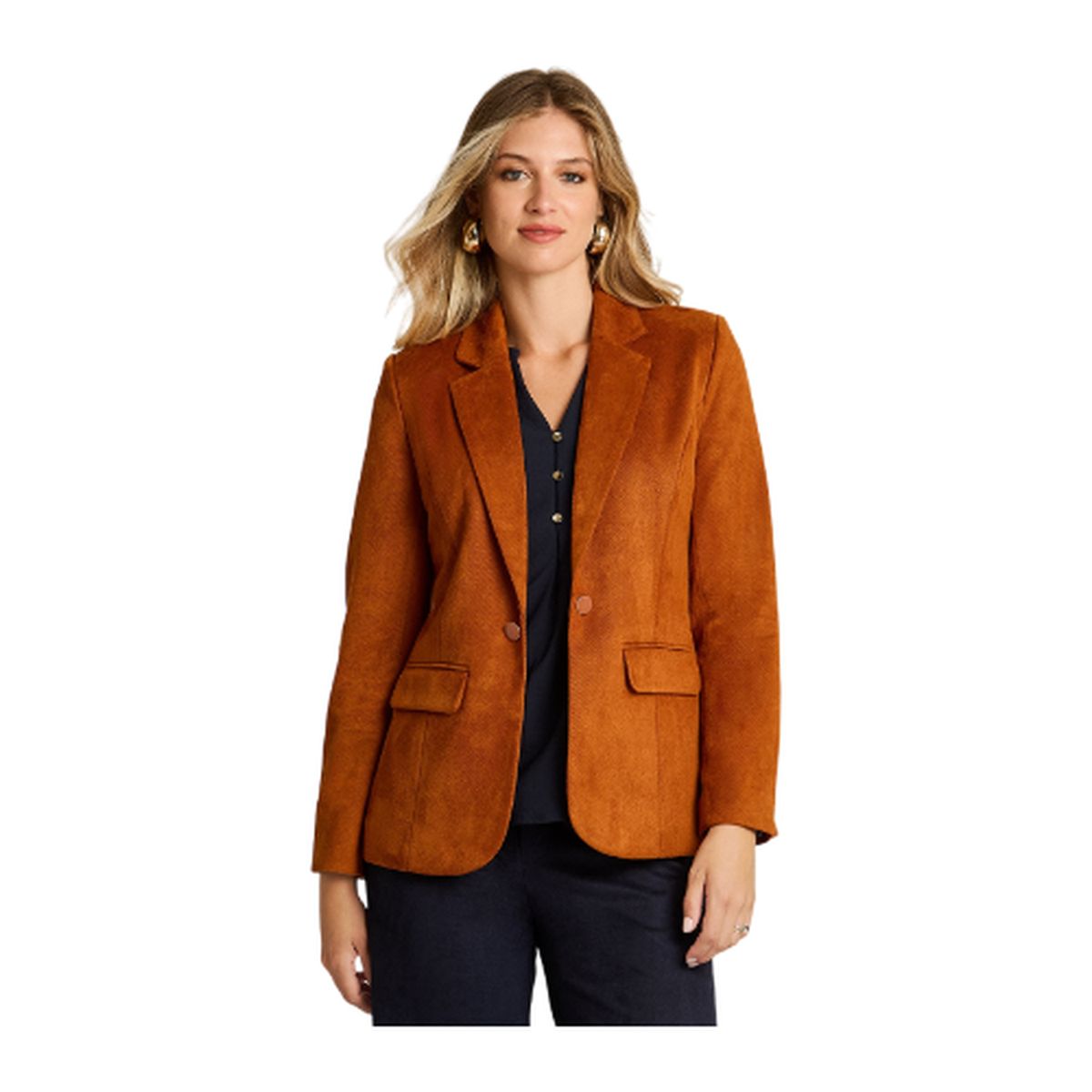 LORENZO DI PONTTI - Blazer Terracota con Tela Tacto Caliente y Forro
