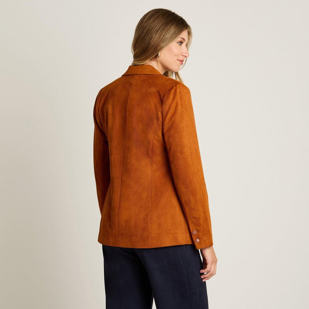 LORENZO DI PONTTI - Blazer Terracota con Tela Tacto Caliente y Forro