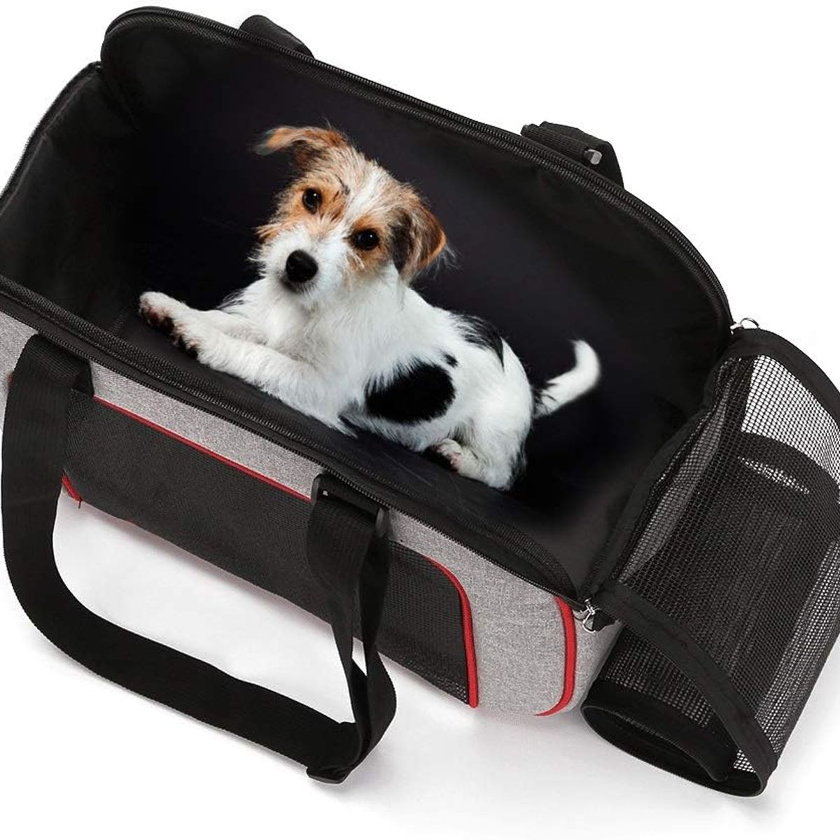 GENERICO - Bolso Transportadora para Perro y Gato Portátil Plegable GrisNegro
