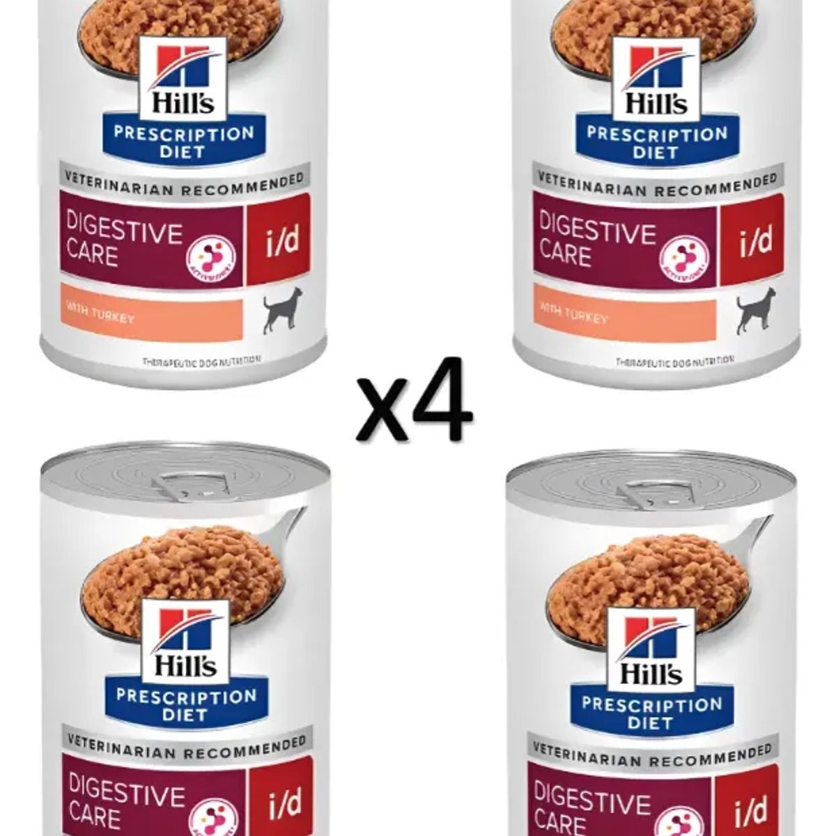GENERICO - X4 Alimento Hill's Digestive Care  Pavo Perro Adulto 370 g c/u