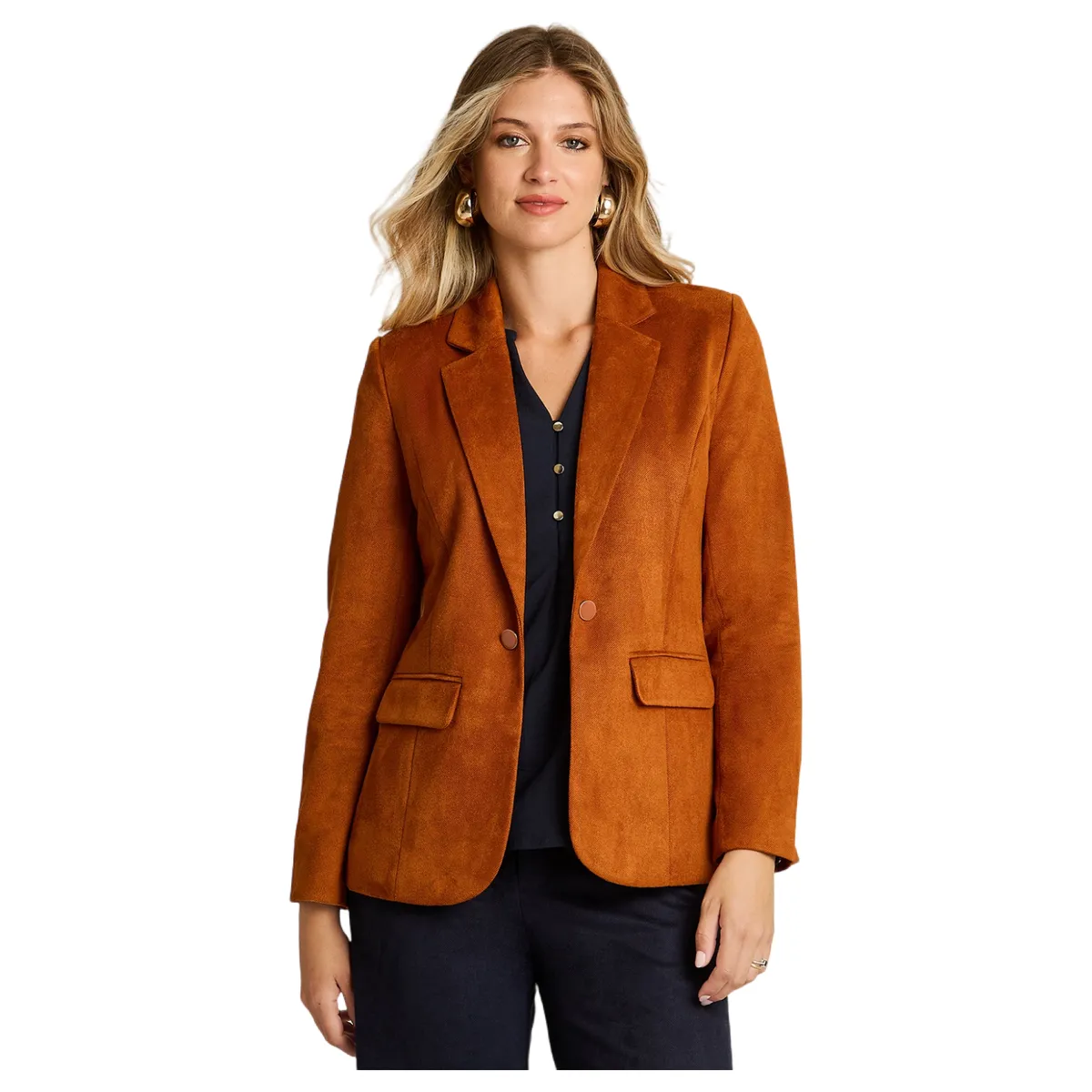 LORENZO DI PONTTI - Blazer Tacto Caliente Mujer Terracota
