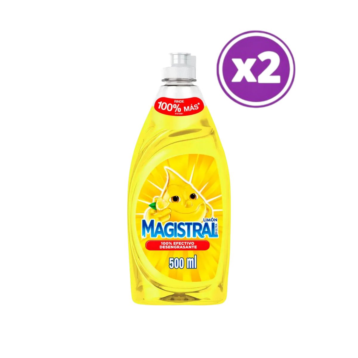 MAGISTRAL - Pack 2 Magistral Lavalozas Concentrado Ultra Limon 500 Ml