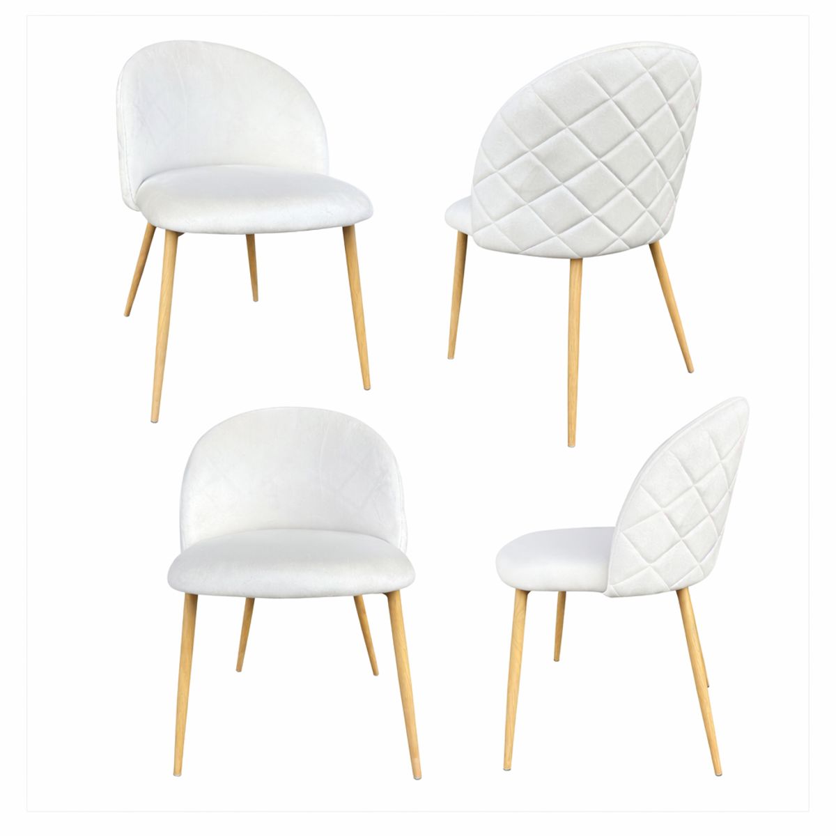 GENERICO - Pack 4 Sillas Tokio Felpa Beige