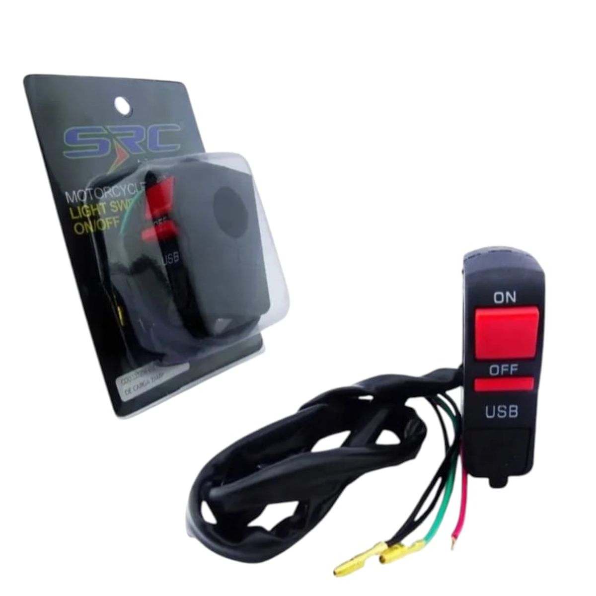 GENERICO - Interruptor On-off Manillar De Motos Más Cargador Usb
