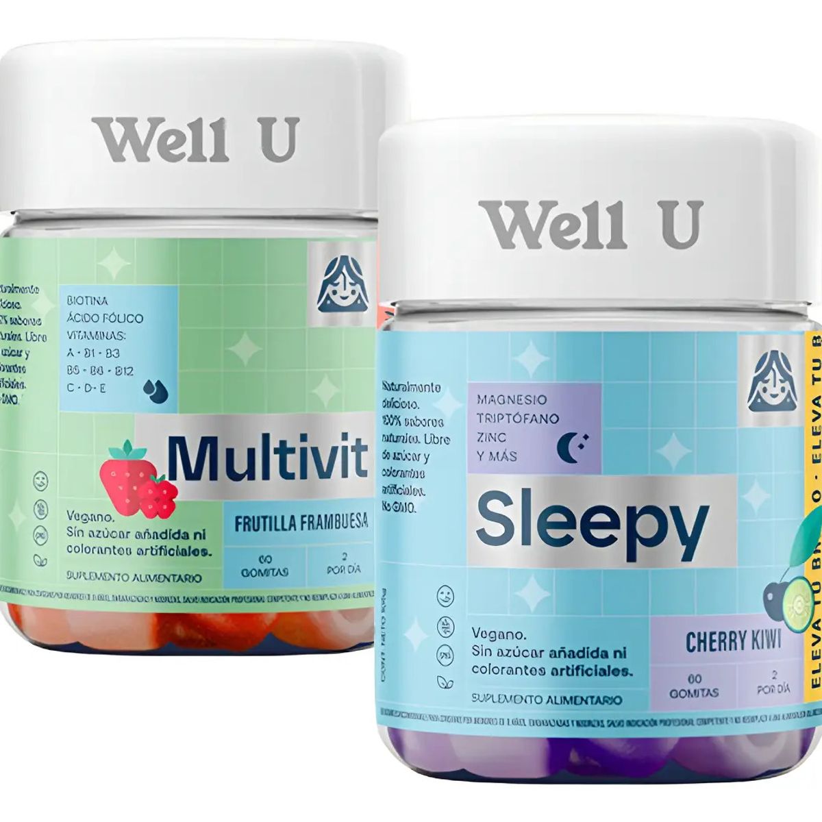 WELL U - Pack X 2 Gomitas Multivit 60un + Sleepy 60un Well U