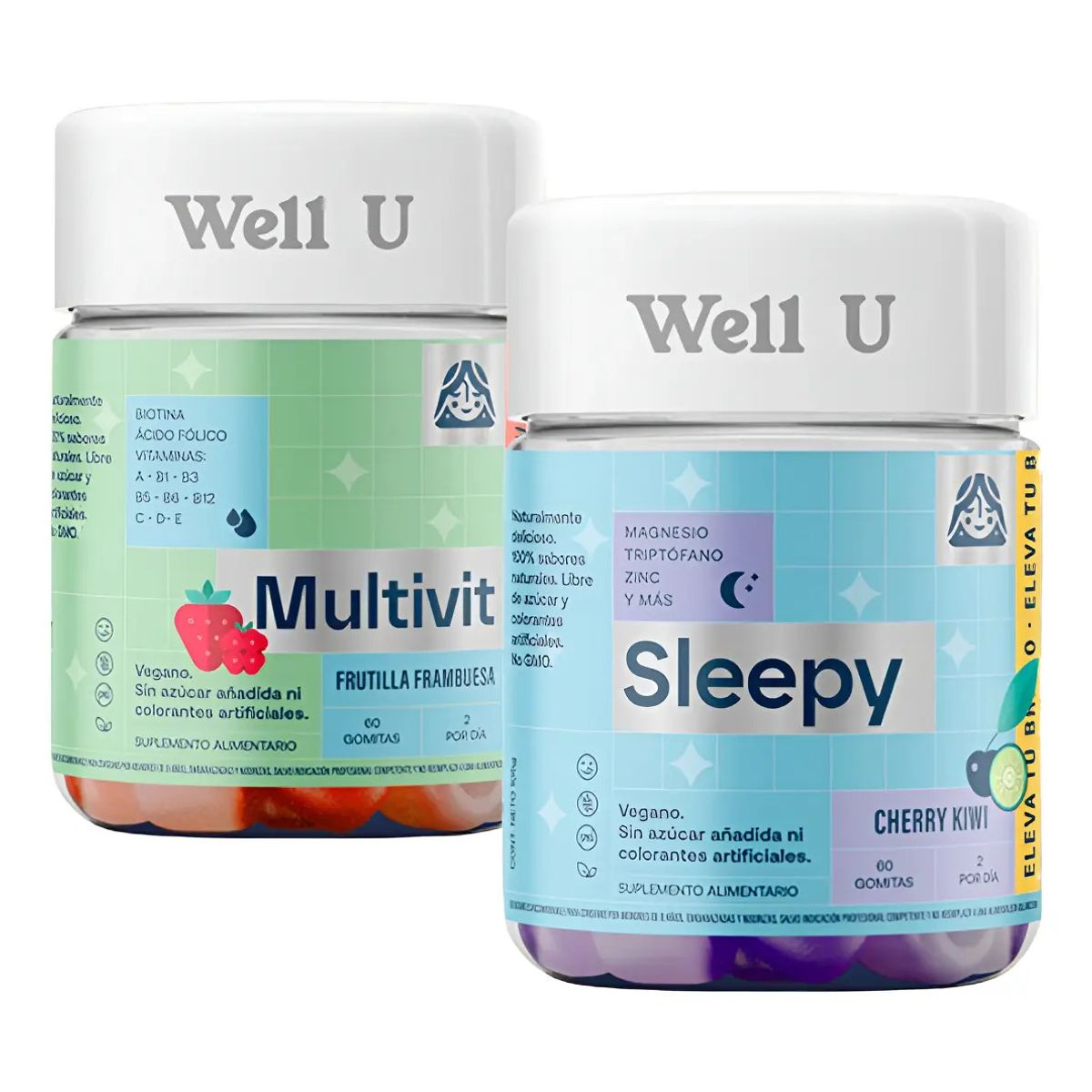 WELL U - Pack X 2 Gomitas Multivit 60un + Sleepy 60un Well U