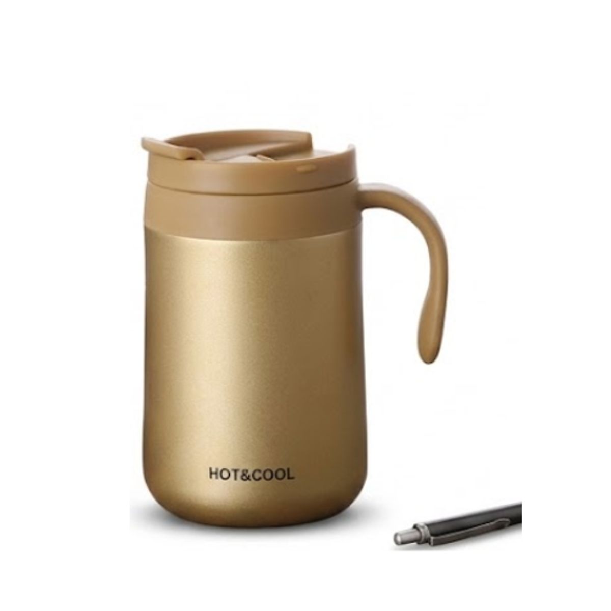 GENERICO - Vaso Térmico 500ml Acero Inoxidable - Aislamiento al Vacío con Asa y Tapa Hermética