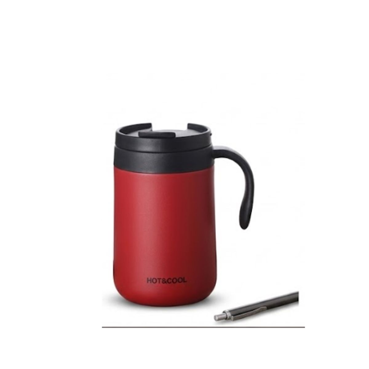 GENERICO - Vaso Térmico 500ml Acero Inoxidable - Aislamiento al Vacío con Asa y Tapa Hermética